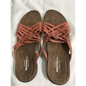 Merrell Slide Sandals Womens Sz 11 Falcon Brown Boho Hippie  Air Cushioned